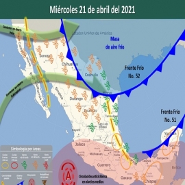 Clima para Cancún y Quintana Roo 21 de abril de 2021