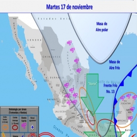Clima hoy para Cancún y Quintana Roo 17 de noviembre de 2020