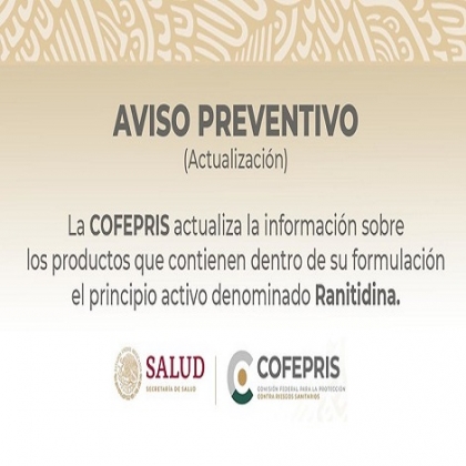 Cofepris reitera suspensión de medicamentos con ranitidina