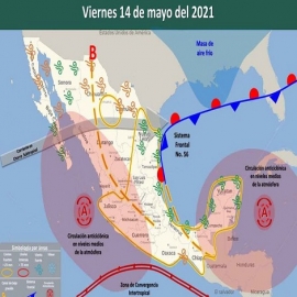 Clima para Cancún y Quintana Roo 14 de mayo de 2021