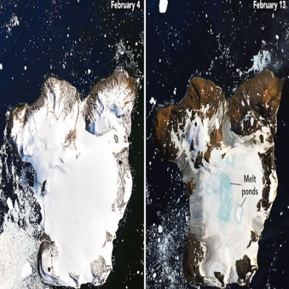 Dos FOTOS de la NASA muestran cómo se aceleró el deshielo en la Antártida debido al fuerte calor