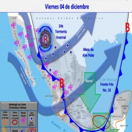 Clima hoy para Cancún y Quintana Roo 4 de diciembre de 2020